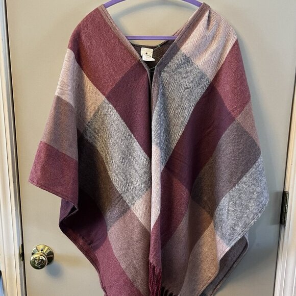 Woolrich Plaid Fringed Cozy Blanket Wrap - Pink/Gray - OS‎ - Picture 1 of 3